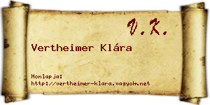 Vertheimer Klára névjegykártya